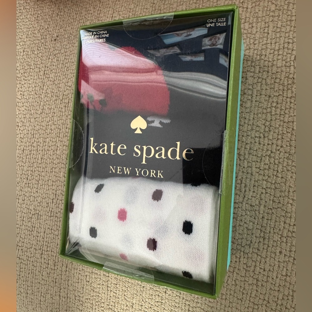 KATE SPADE SOCKS (Set of 3) new in unopened box